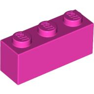 Lego kostka (kostička) 1x3, tmavě růžová (4245311, 4253803, 4497171, 4618655)